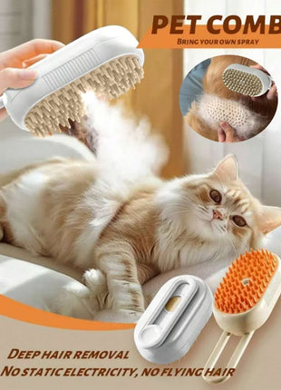 Cepillo vaporizador de masaje para mascotas
