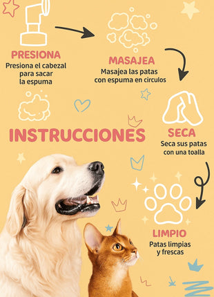 Limpiador de patas espumoso – Sin enjuague