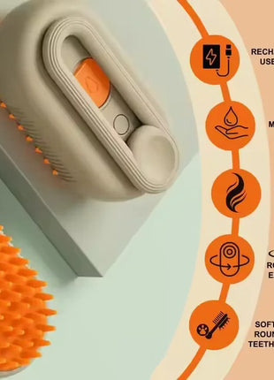 Cepillo vaporizador de masaje para mascotas